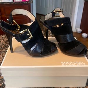 Michael Kors black peep toe heel